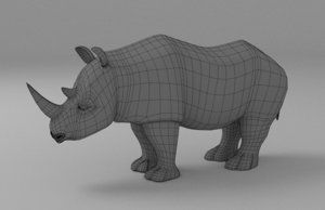3D rhinoceros rhino