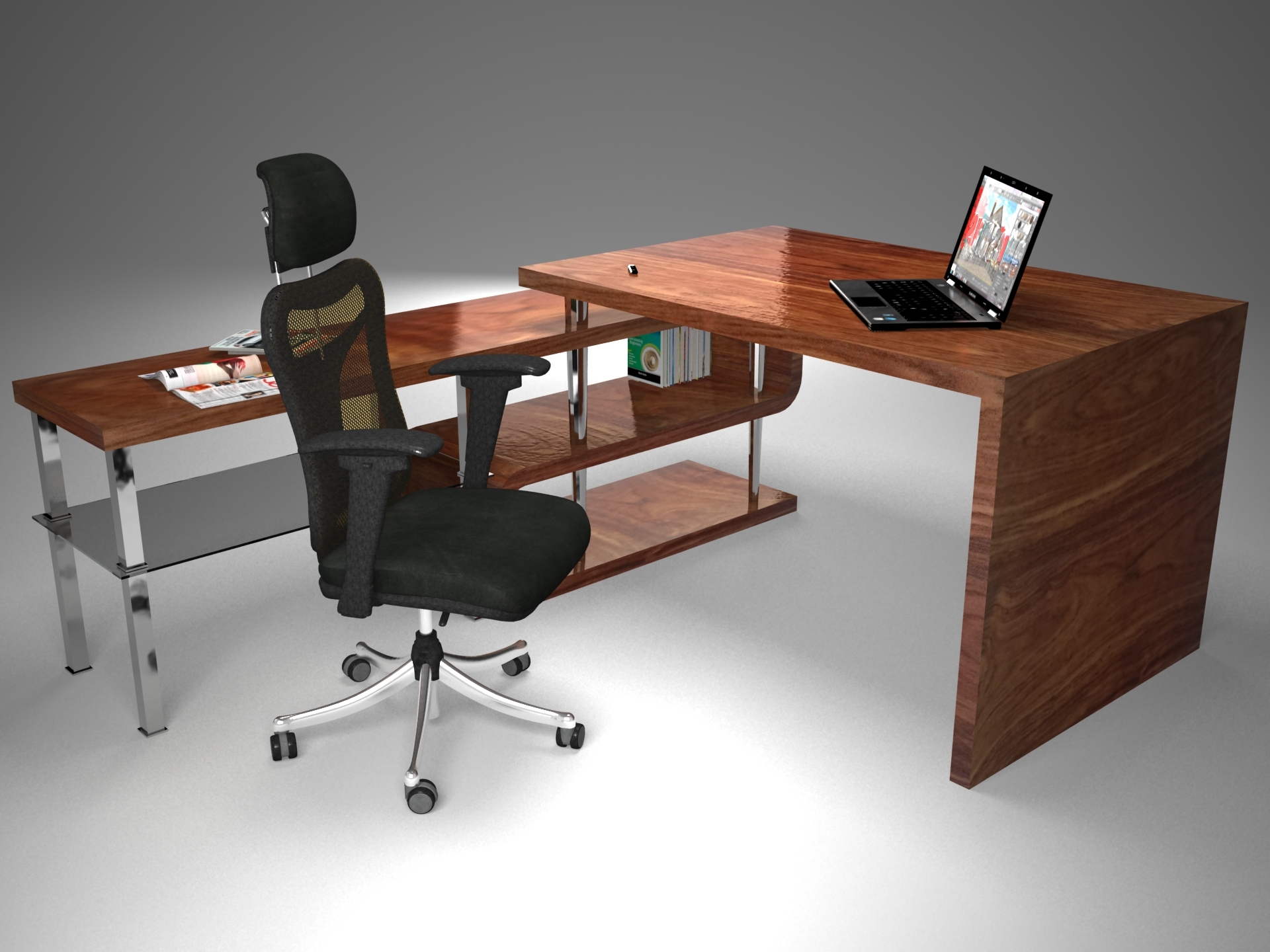 3D desk office model TurboSquid 1193671