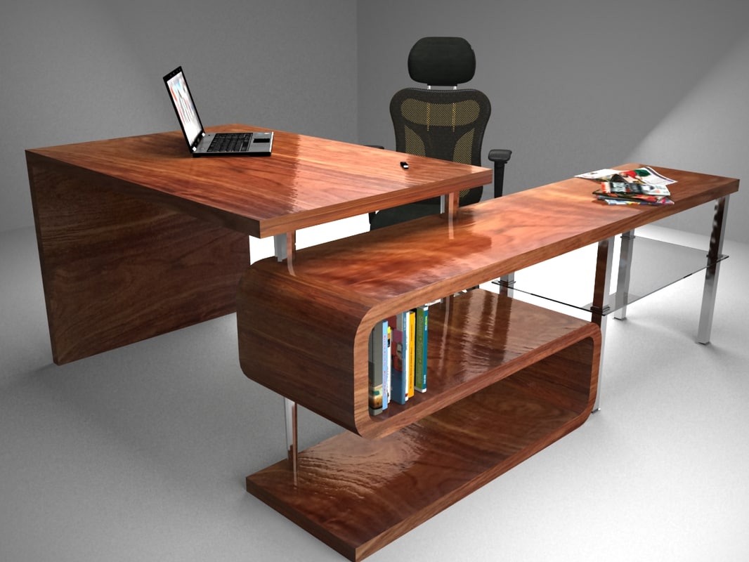  3D  desk  office model  TurboSquid 1193671