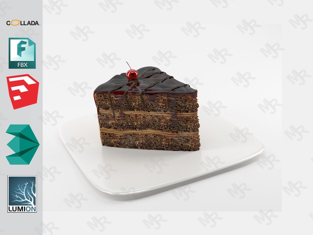 Free 3d Slice Chocolate Cake Turbosquid 1193718