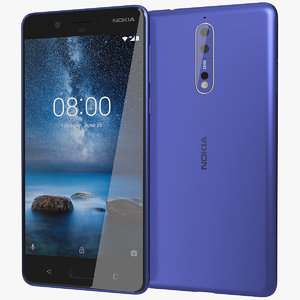 3D realistic nokia 8 tempered model