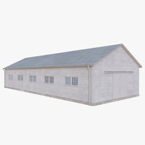 wooden barn 1 3D model