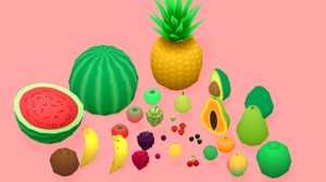 3D fruits unity
