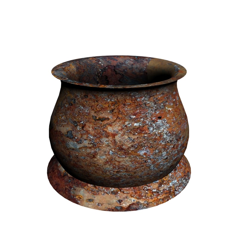 3D rusty pot model TurboSquid 1194415