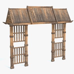 3D model wood chinese arch