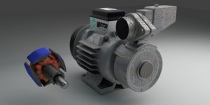 3D pump electric motor model