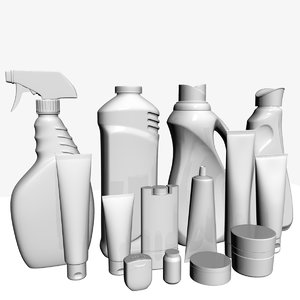 3D model tubes jar bottle