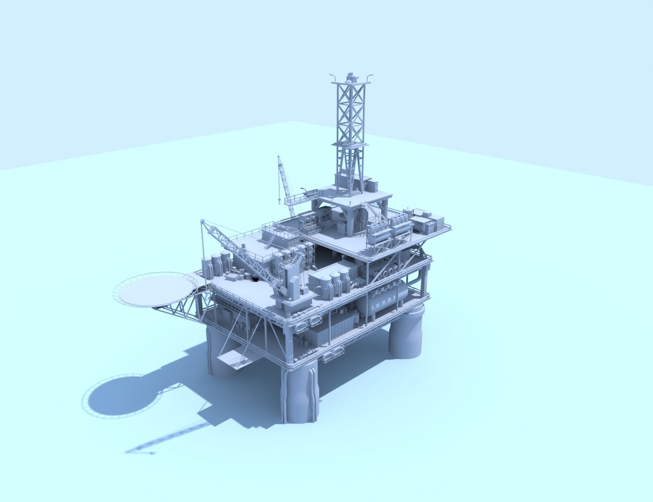 Rust oil rig 3d model фото 26