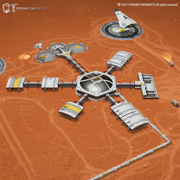 Scifi moon mars base 3D model TurboSquid 1195394