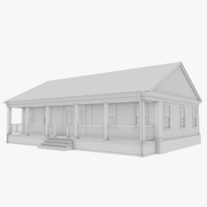 3D colonial house 6