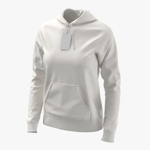 female fitted hoodie body 3D model