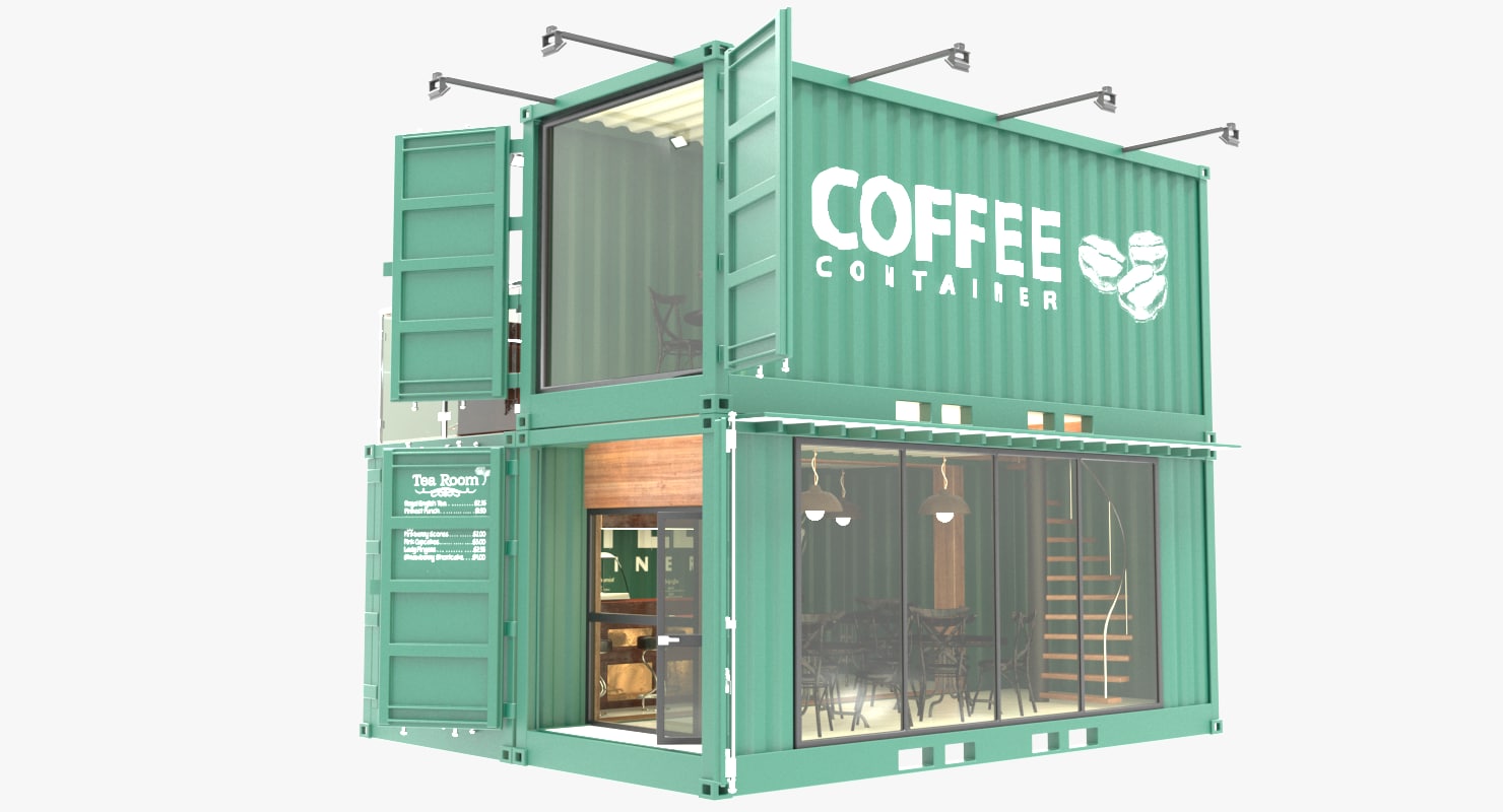 Container cafe 3D model TurboSquid 1195585