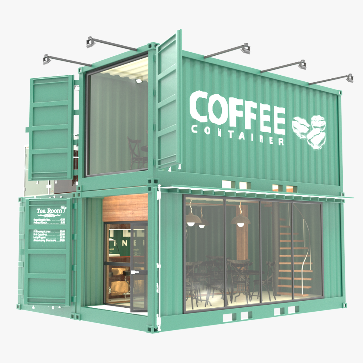 Container Cafe 3D Model - TurboSquid 1195585