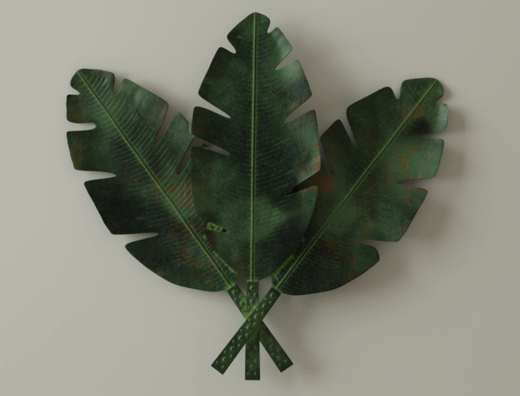 3d Model Palm Leaves Metal Wall Turbosquid 1195609 3d Model Palm Leaves Metal Wall