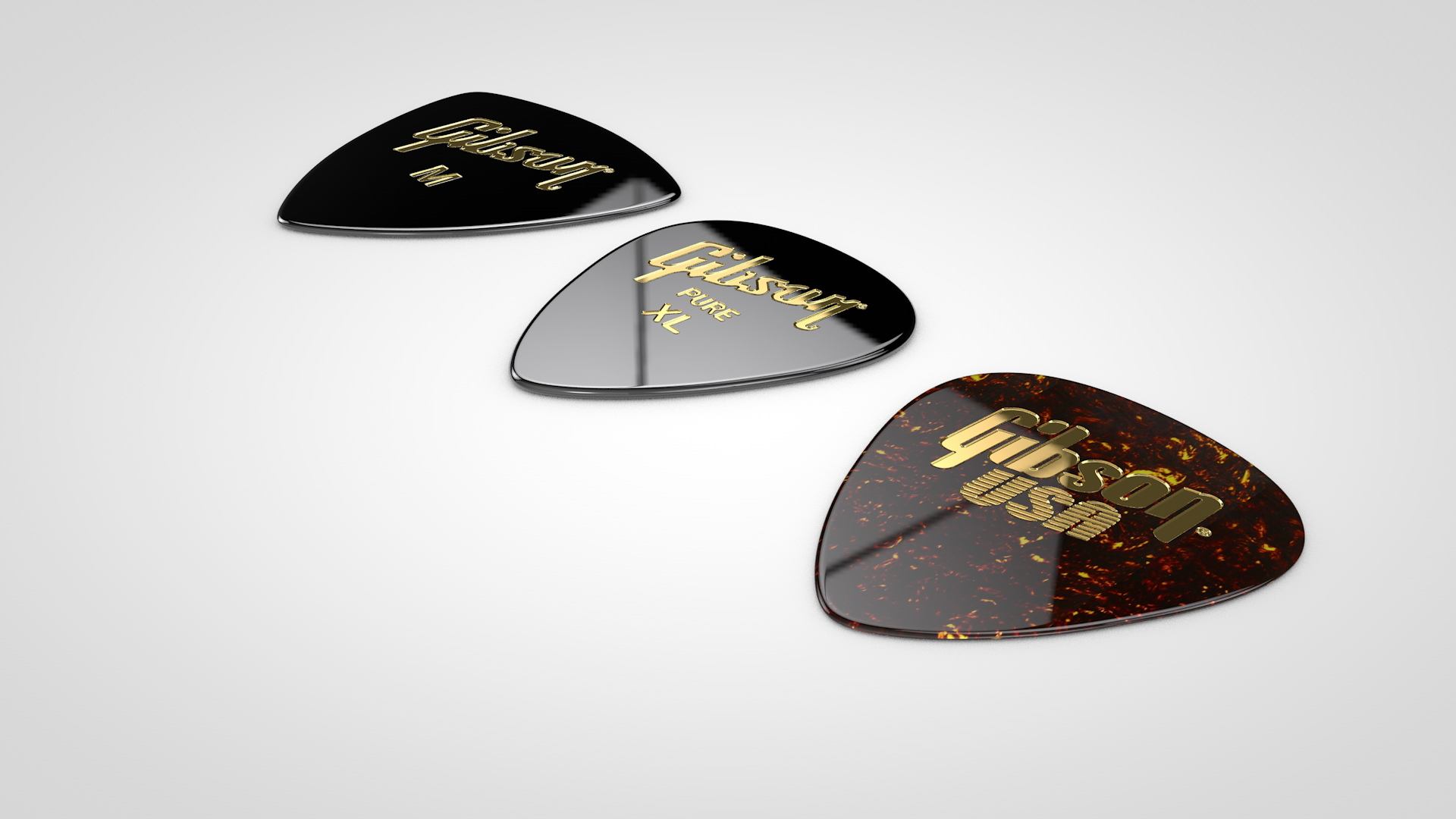 Gibson guitar picks 3D model - TurboSquid 1195705