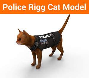 3D police cat rigged