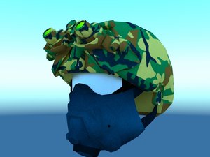 3D combat helmet night vision model