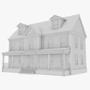 3D model colonial house