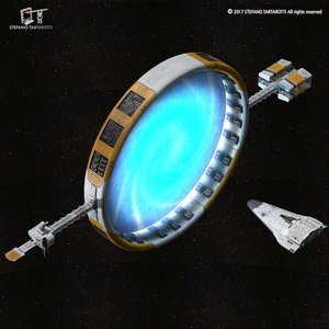 3D sci-fi stargate shuttle model