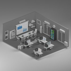 isometric office 3D