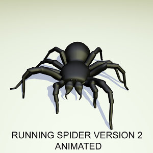 3D running black spider version model