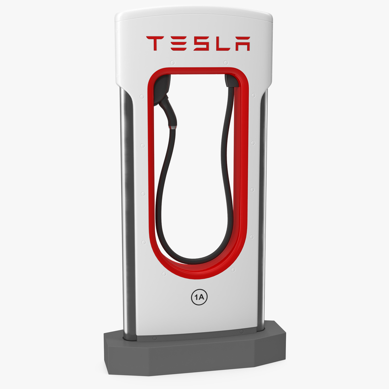 Tesla supercharger model TurboSquid 1196719