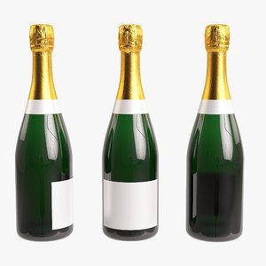 3D bottle champagne model