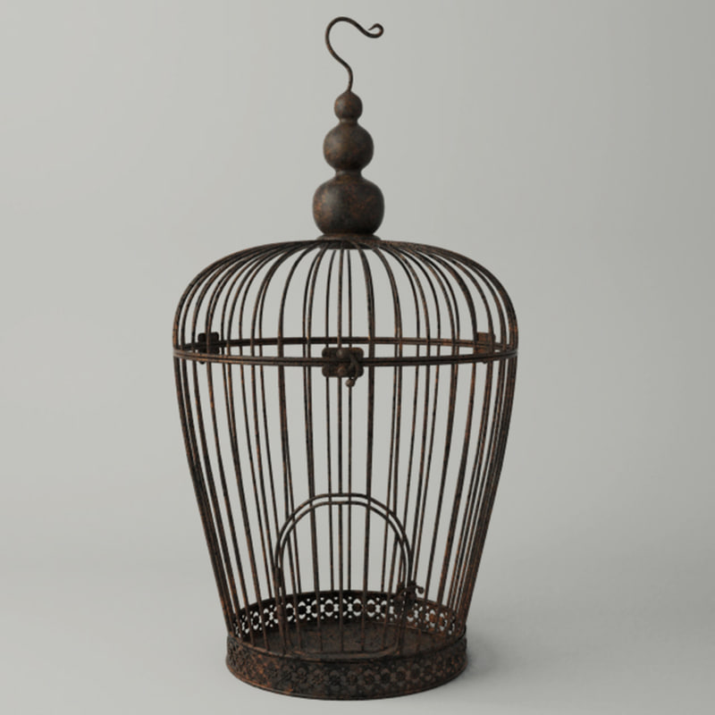 3D rusted metal bird cage model TurboSquid 1197015