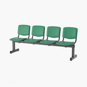 3D realistic waiting bench model