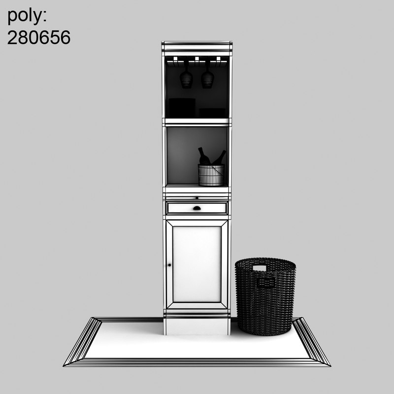Modular Bar Cabinet Tower Turbosquid 1197624 Modular Bar Cabinet Tower