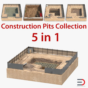 3D construction pits model
