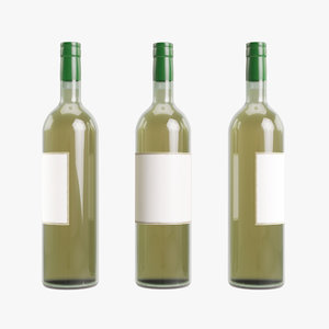bottle white wine 3D
