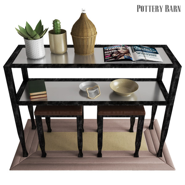 Pottery Barn Tanner Console Table 3d Model Turbosquid 1197699