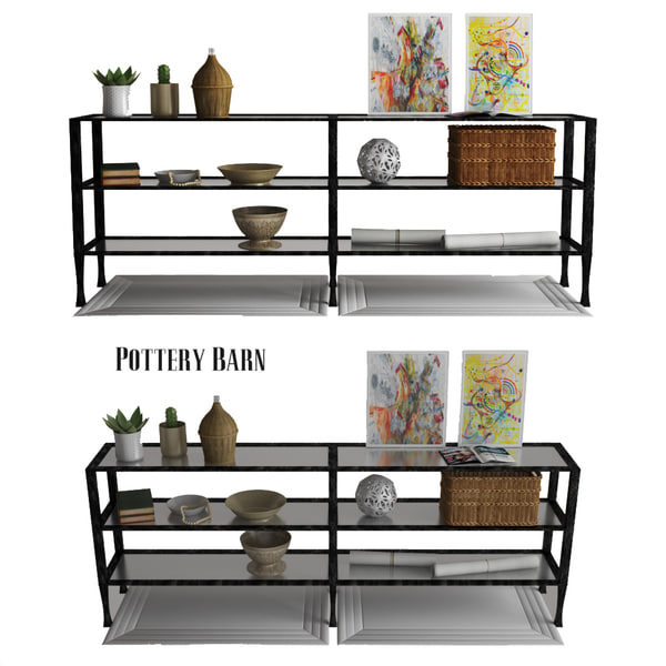Pottery Barn Tanner Long 3d Model, Tanner 65 Console Table