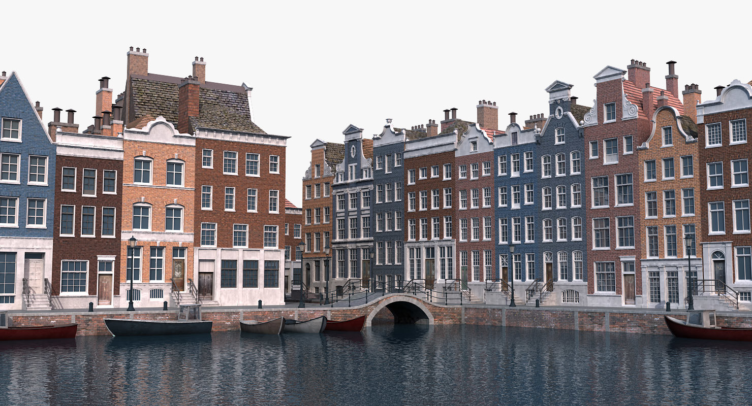 Amsterdam scene 3D model TurboSquid 1197716