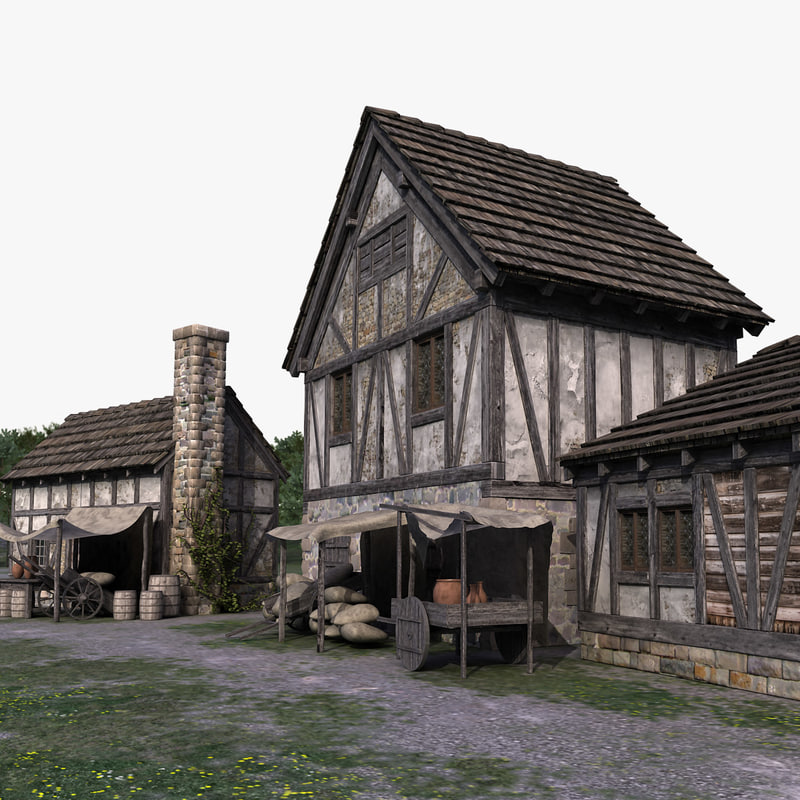 3D medieval town village model - TurboSquid 1197957