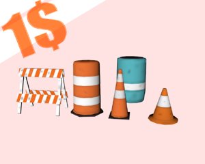 3D cones styles 3 barrier model