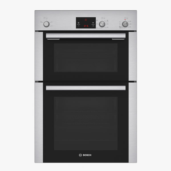 modelo 3d Bosch empotrable doble horno de aire caliente HBM13B251B acero  cepillado Serie 6 - TurboSquid 1198239