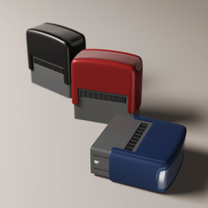 3D self-inking rubber stamp