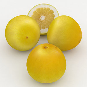 3D yellow grapefruit