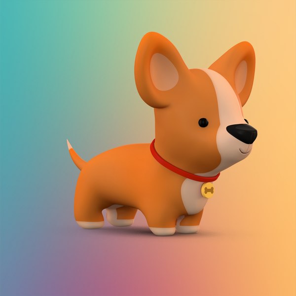3D model cute cartoon dog - TurboSquid 1198581