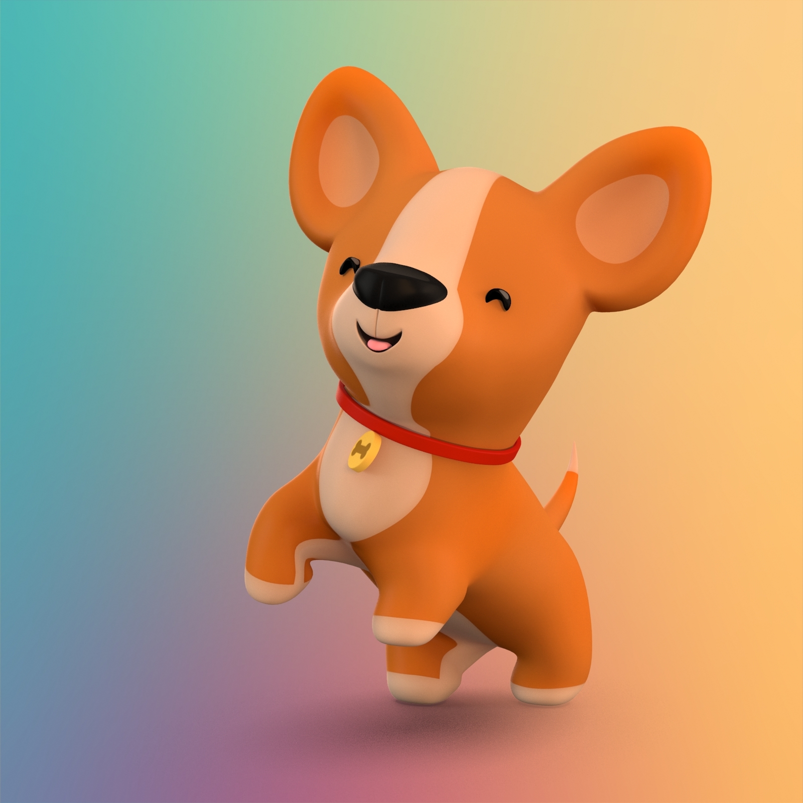 3d model cartoon dog
