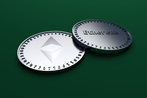 silver coin symbol ethereum 3D model