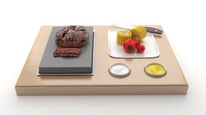 3D steak wood v3 model