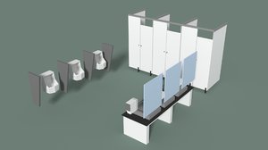 3D model office urinals