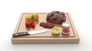 3D steak wood v4 model