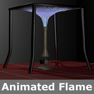 3D bunsen burner blue flame