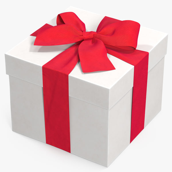 Gift box white model - TurboSquid 1199088.