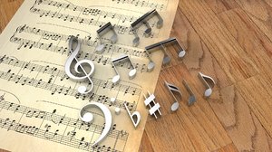 musical notes 3D model