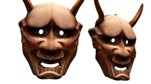 hannya mask noh japanese 3D